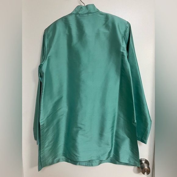 Vintage 90’s Victor Costa Occasion Silk Tunic Blouse - Embroidered with Flowers - Picture 7 of 10